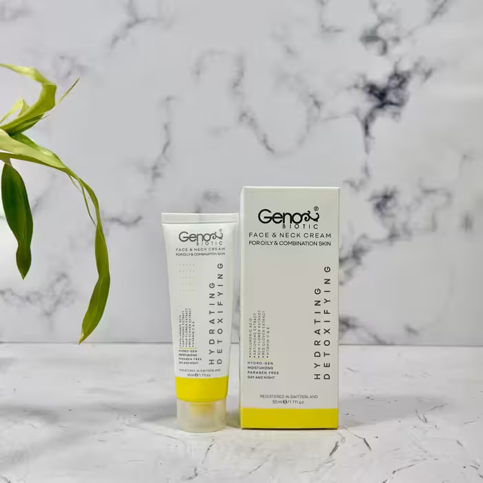 کرم رطوبت رسان صورت و گردن پوست چرب و مختلط ژنوبایوتیک 50 میلی لیتر