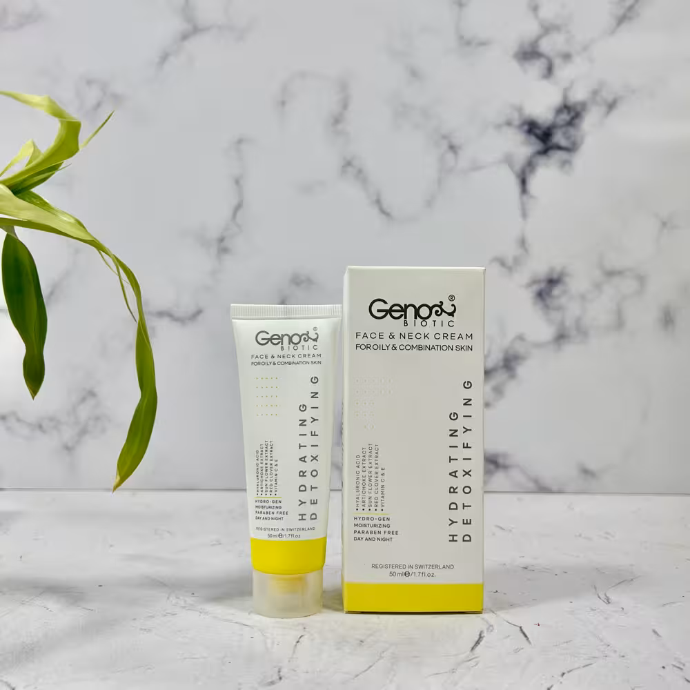 کرم رطوبت رسان صورت و گردن پوست چرب و مختلط ژنوبایوتیک 50 میلی لیتر