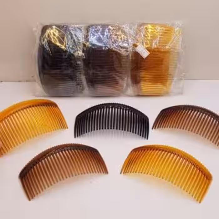 شانه زلفی عسلی کریستال بزرگ