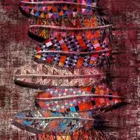 فرش تمام ابریشم  طرح هفت پر طاووس کد HAM.200.04