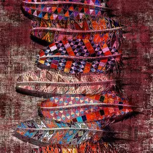 فرش تمام ابریشم  طرح هفت پر طاووس کد HAM.200.04