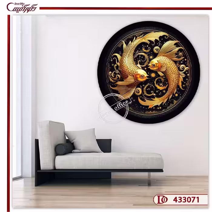 تابلو دو ماهی طلایی C433071