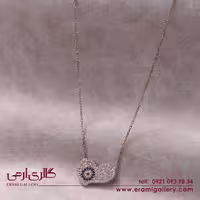 گردنبند نقره طرح قلب و چشم نظر ES_1538