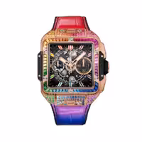 ساعت مچی مردانه هابلوت Hublot Square Bang Unico Diamonds Rainbow R9651