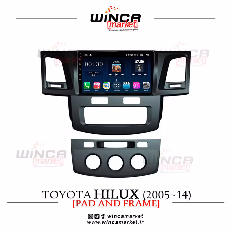 مانیتور اندروید تویوتا هایلوکس 2005-14 Hilux برند وینکا WINCA سری S500 پلاس مدل H855