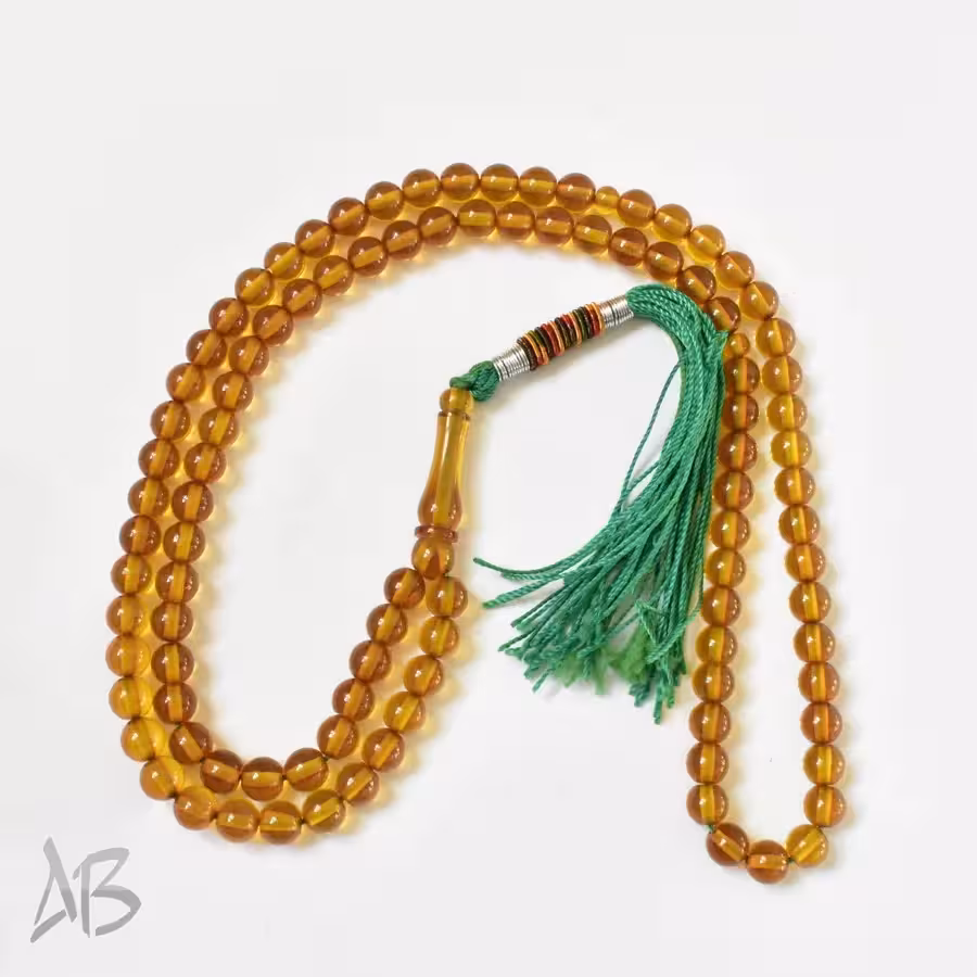 تسبیح سندلوس 100 دانه (101 دانه) کد 1148 بودار گرد سبز بسیار زیبا آقابزرگ