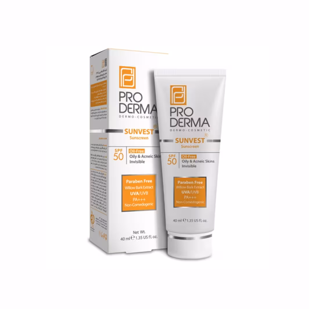کرم ضد آفتاب فاقد چربی مناسب پوست های چرب و جوش دار spf50 پرودرما