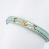 دستبند چرم با پلاک طلا