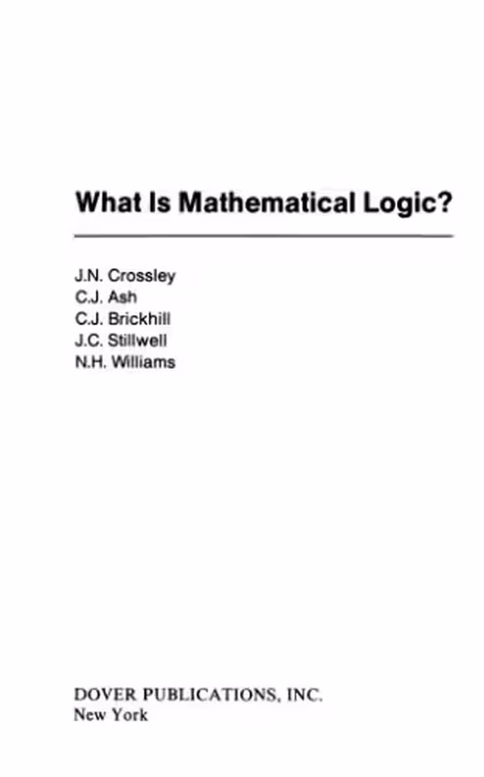 خرید و دانلود نسخه کامل کتاب What is mathematical logic?