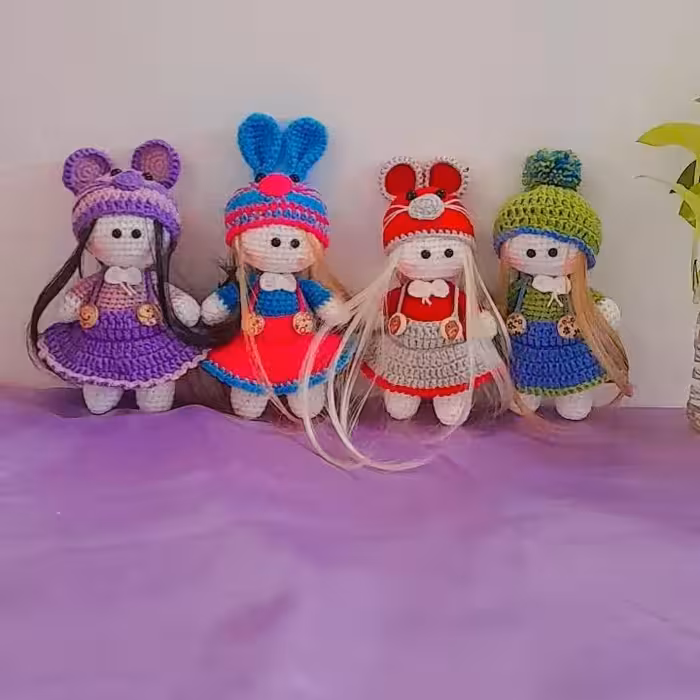 عروسک روسی دختر  بافته شده