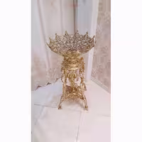 میوه خوری کنارسالنی طرح کالسکه، جنس آلیاژ آلومینیوم، آبکاری برنز
