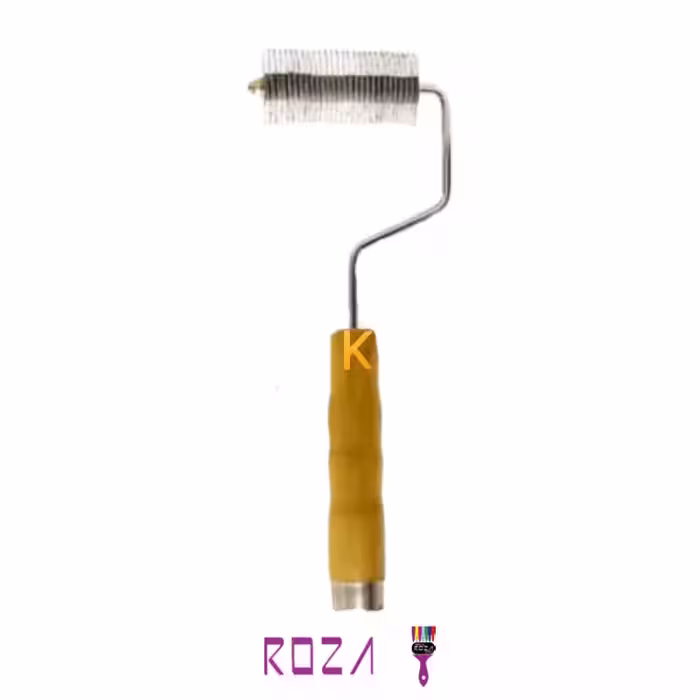 غلتک دسته چوبی پره دار فلزی روزا