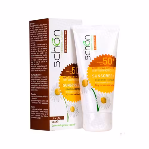 کرم ضد آفتاب SPF50 شون با رنگ طبیعی مناسب پوست چرب (50 میل)