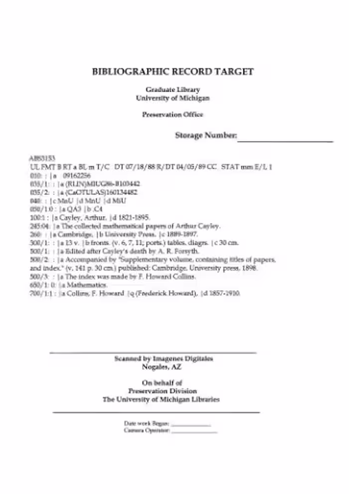 خرید و دانلود نسخه کامل کتاب The collected mathematical papers of Arthur Cayley.Vol. 7