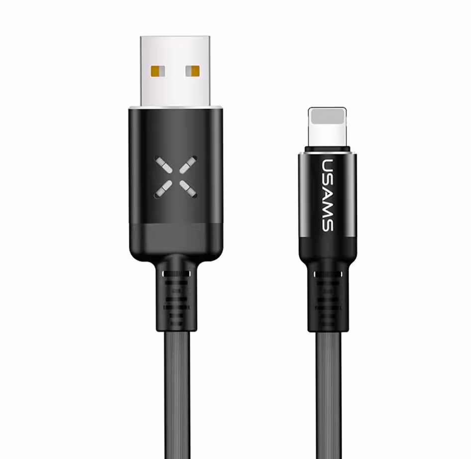 کابل یوسامز رقص نور لایتنینگ  Usams U16 Volume Control Led Lightning Cable 1m