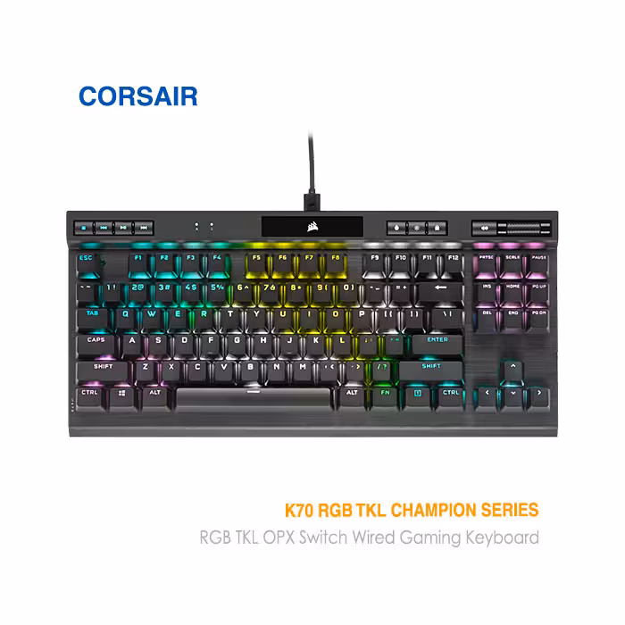 کیبورد گیمینگ اپتیکال مکانیکال کورس ایر (سری قهرمان) K70 RGB TKL opx