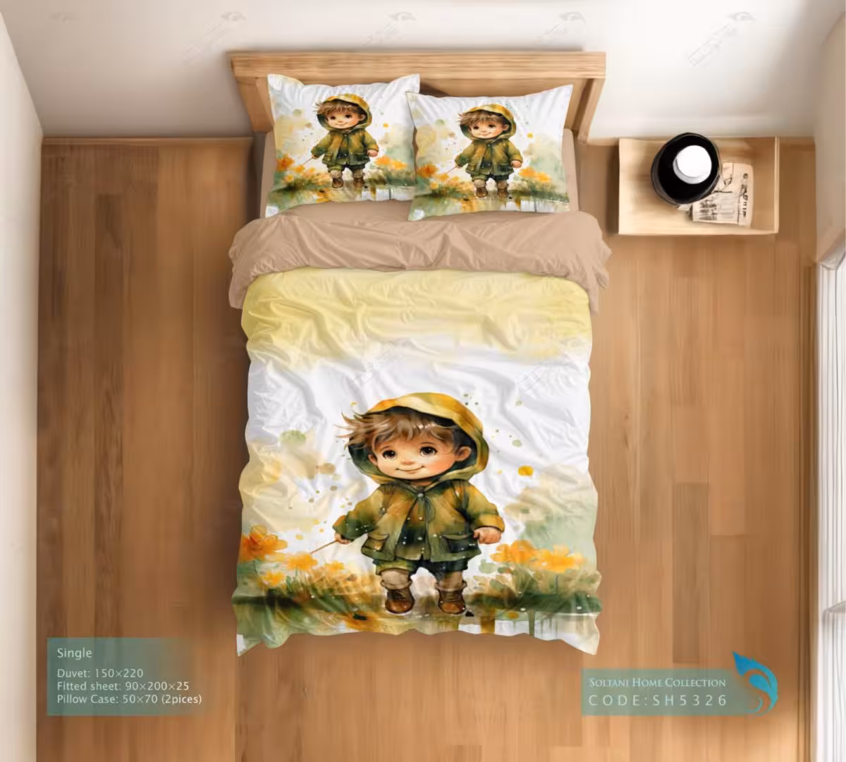 روتختی و ست کامل طرح پسر کوچولو سایز یکنفره کد SH5326