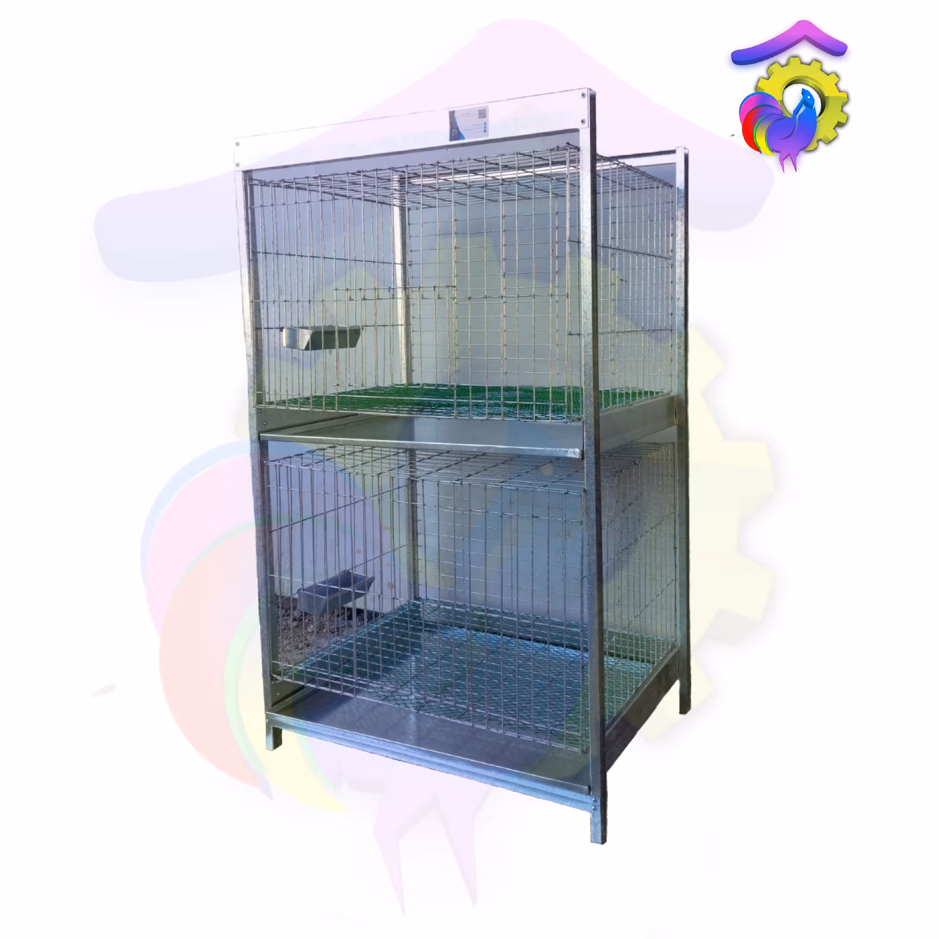 قفس کبوتر دو طبقه60 در85 با مفتول با کیفیت و ضخیم گالوانیزه گرم کششی پس کرایه