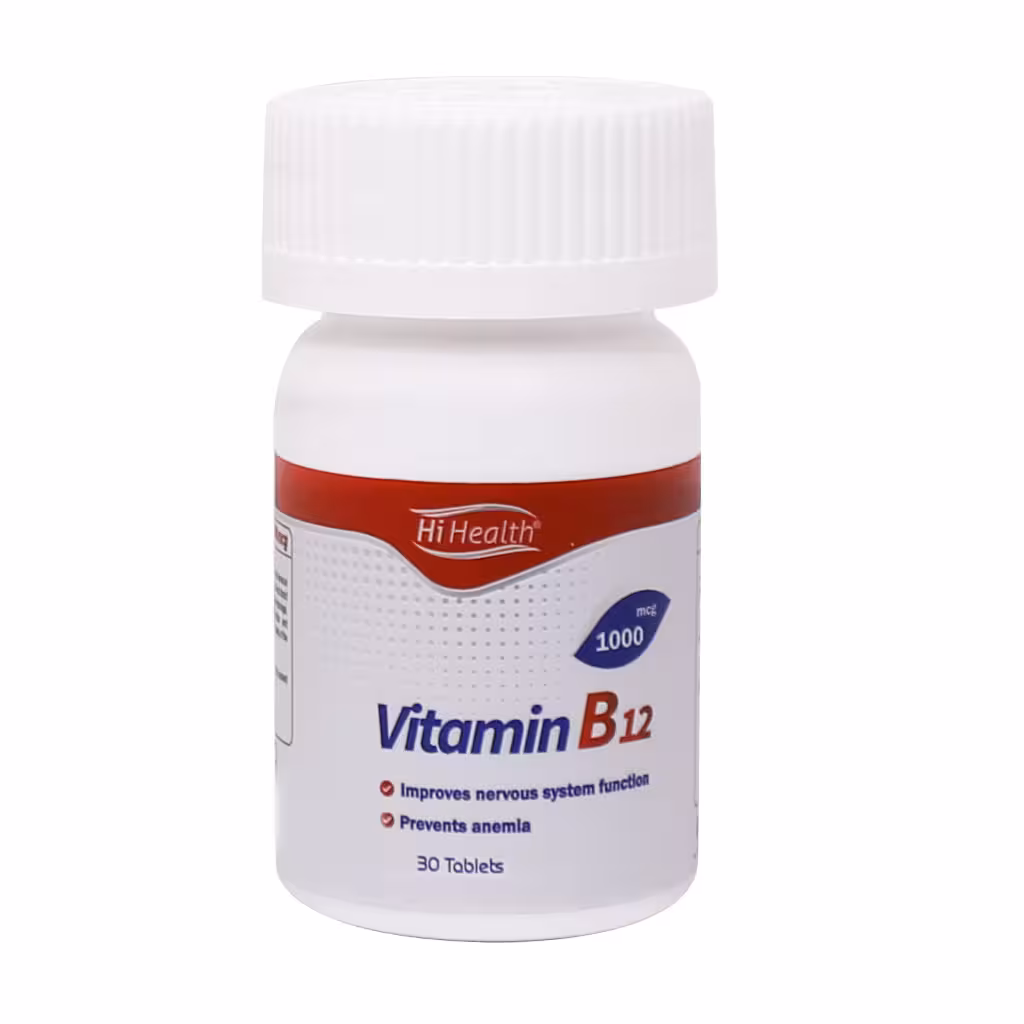 قرص ویتامین B12 1000 های هلث HI HEALTH VITAMIN B12 1000 MCG 30 TABLETS