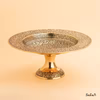 شیرینی خوری برنجی طلایی پایه دار مدل سبو