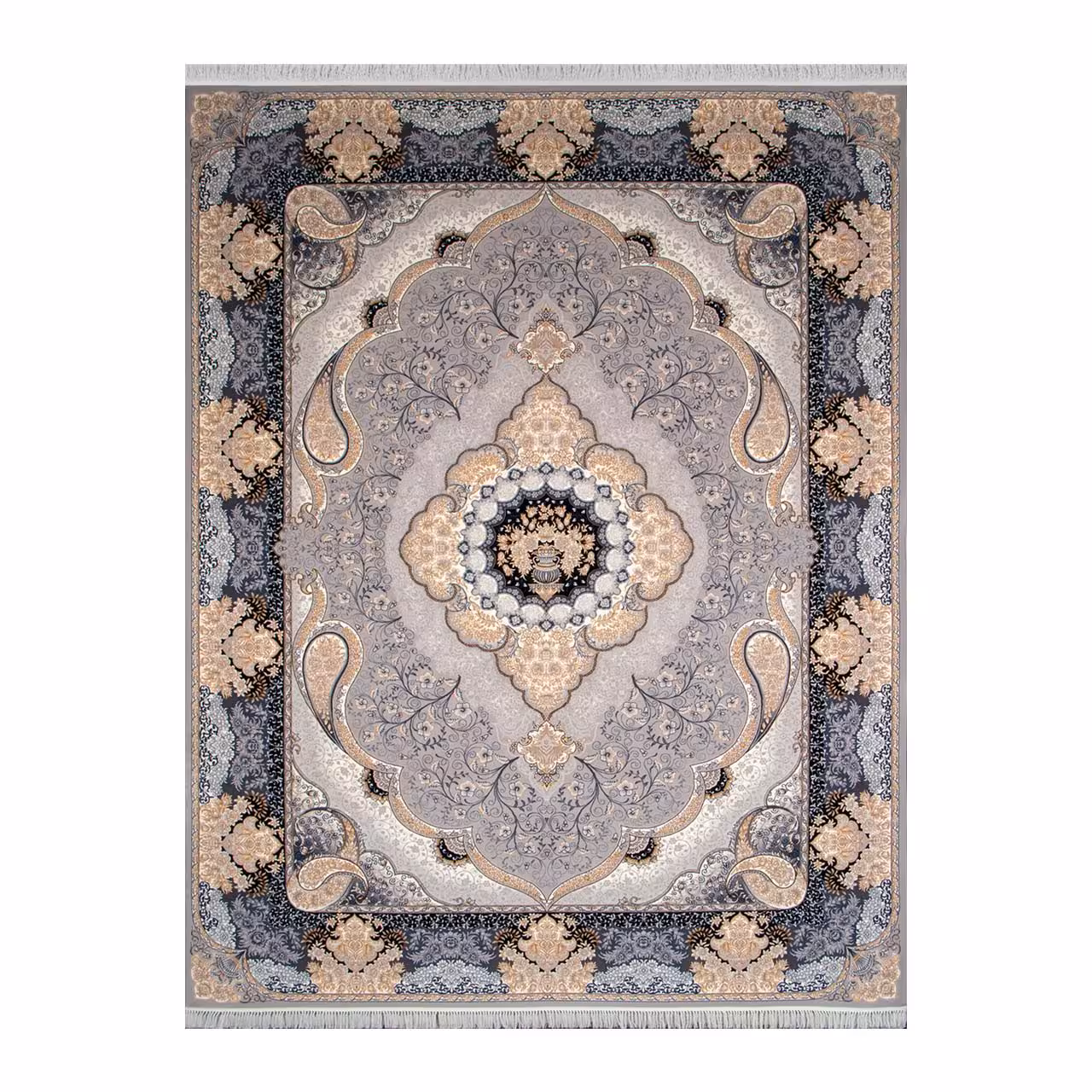 فرش ماشینی مدل سوگند نقره ای