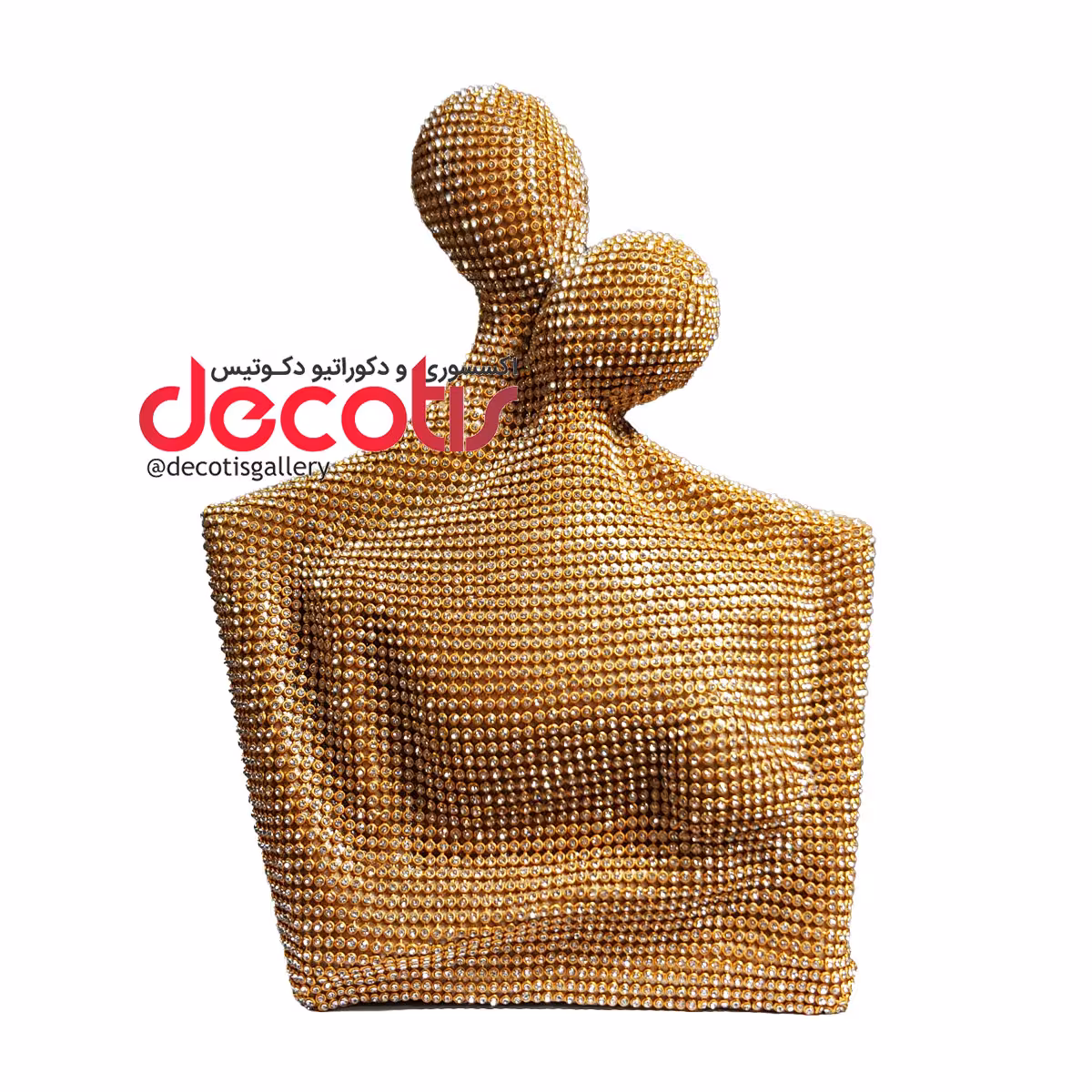 مجسمه آغوش عشق طرح نگینی طلایی