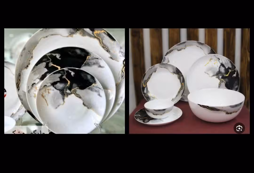 🟢 سرویس آرکوپال گرد   مدل مارگو مشکی  26 پارچه درجه یک