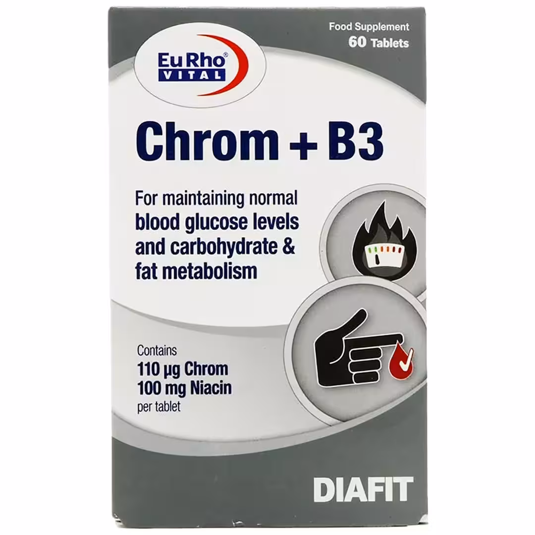 قرص کروم B3 یوروویتال 60 عددی