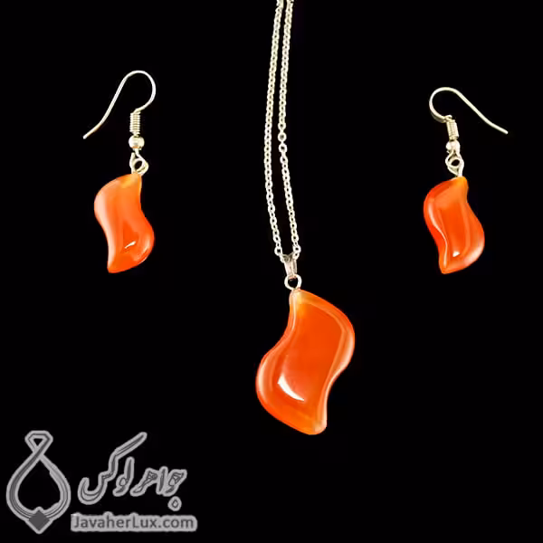 نیم ست عقیق اشکی مدل برسیان _ کد : 400274