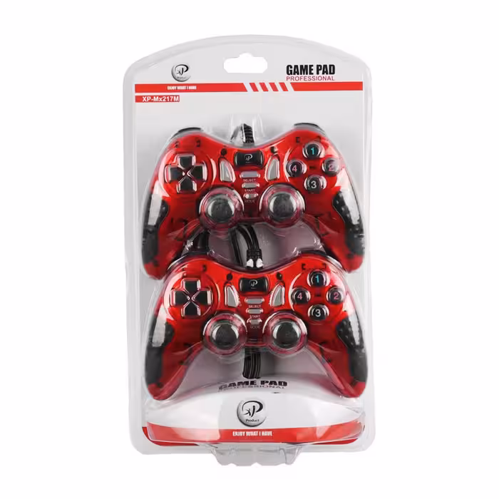 دسته بازی دوبل شوک دار باسیم XP Product مدل XP-Mx217M - قرمز