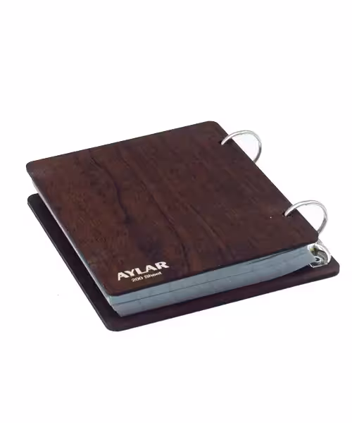 دفتر یادداشت آیلار جلد چوبی فنری رومیزی