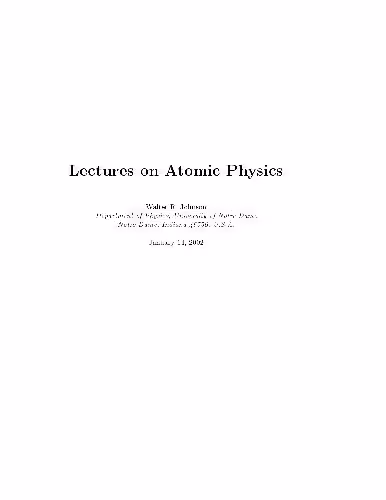خرید و دانلود نسخه کامل کتاب Lectures on atomic physics