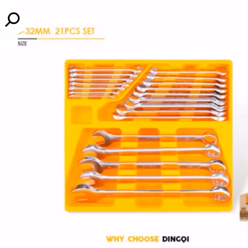 آچار یکسر تخت یکسر رینگ 21عددی  مدل 11002 دینگی