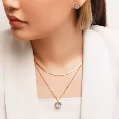 نیم ست استیل . قلبتان را به گردن بیاویزید.