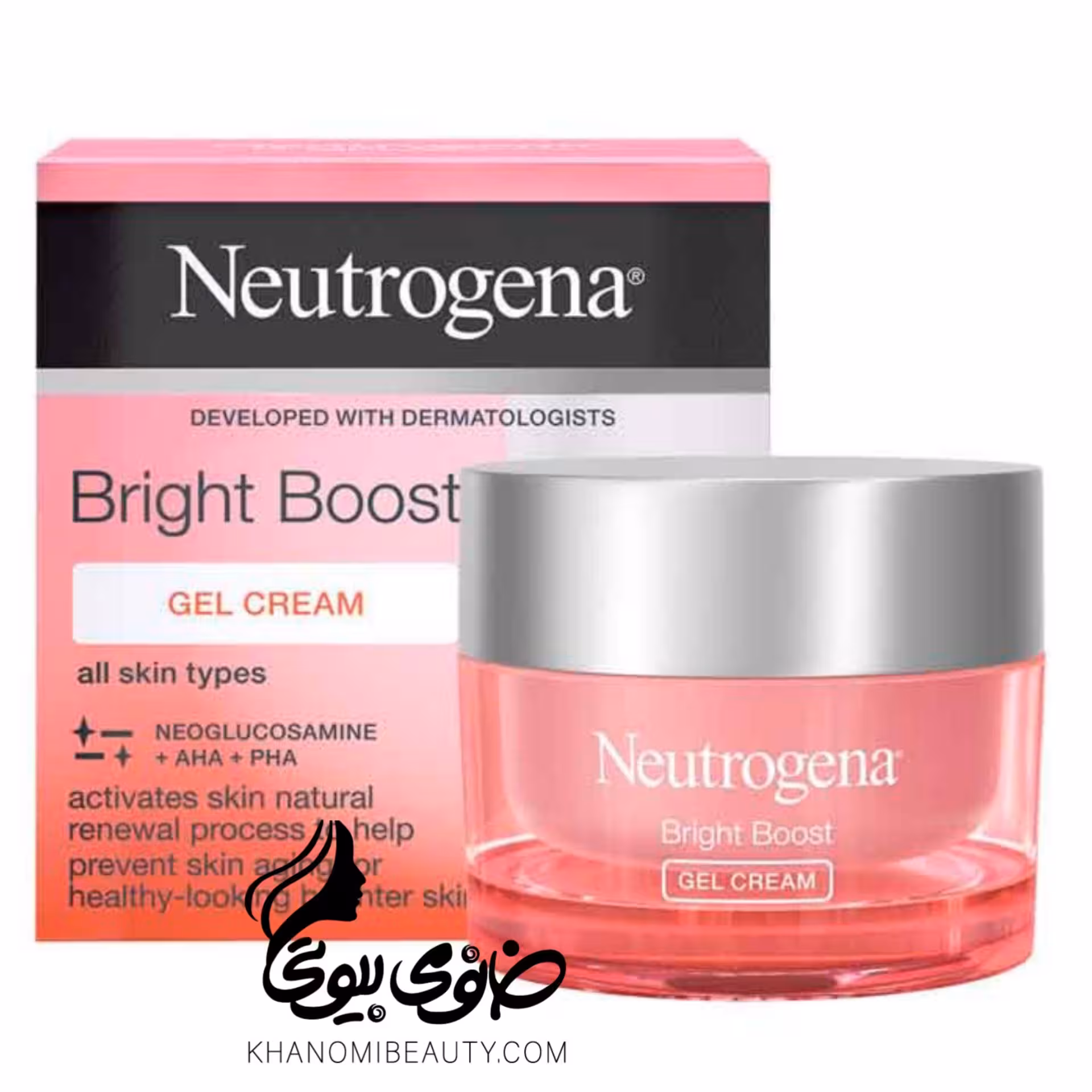 ژل کرم مرطوب کننده و ضد چروک مدل Bright Boost مناسب انواع پوست 50 میل نوتروژینا