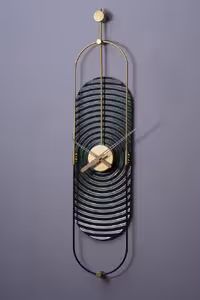 ساعت دیواری مدل تلما — تلفیق فلز و چوب   طراحی بلند 100 سانتی‌متر   قابل سفارش رنگ