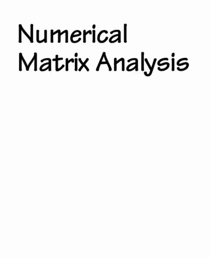 خرید و دانلود نسخه کامل کتاب Numerical Matrix Analysis: Linear Systems and Least Squares