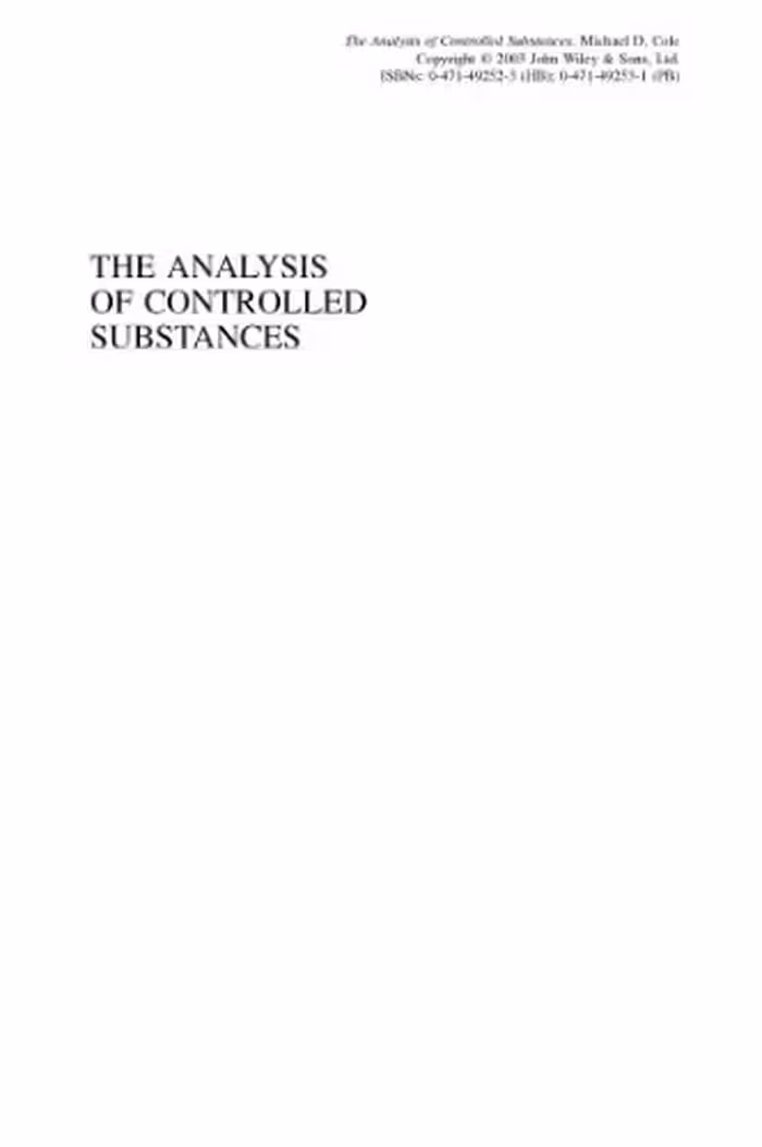 خرید و دانلود نسخه کامل کتاب The Analysis of Controlled Substances (Analytical Techniques in the Sciences (AnTs) *)