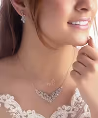 💍نیم ست جواهری میکروزنجیری لوکس و خاص  با طراحی ژورنالی نقره عیار 925 (N_4098)