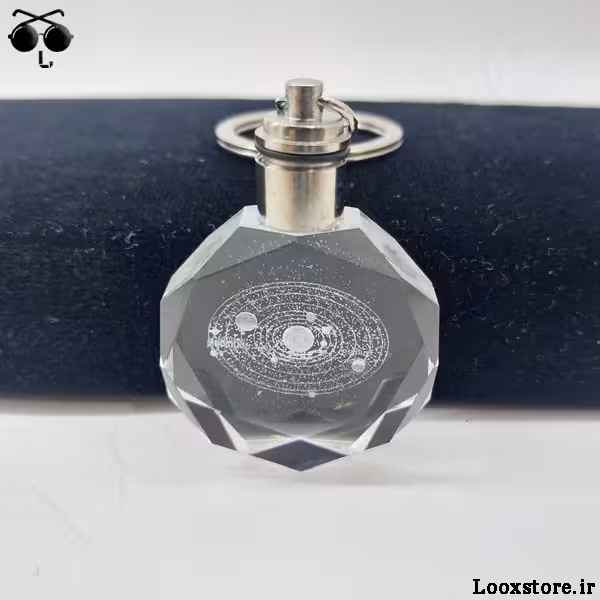 جاکلیدی کریستالی سه بعدی چراغ دار کهکشانی