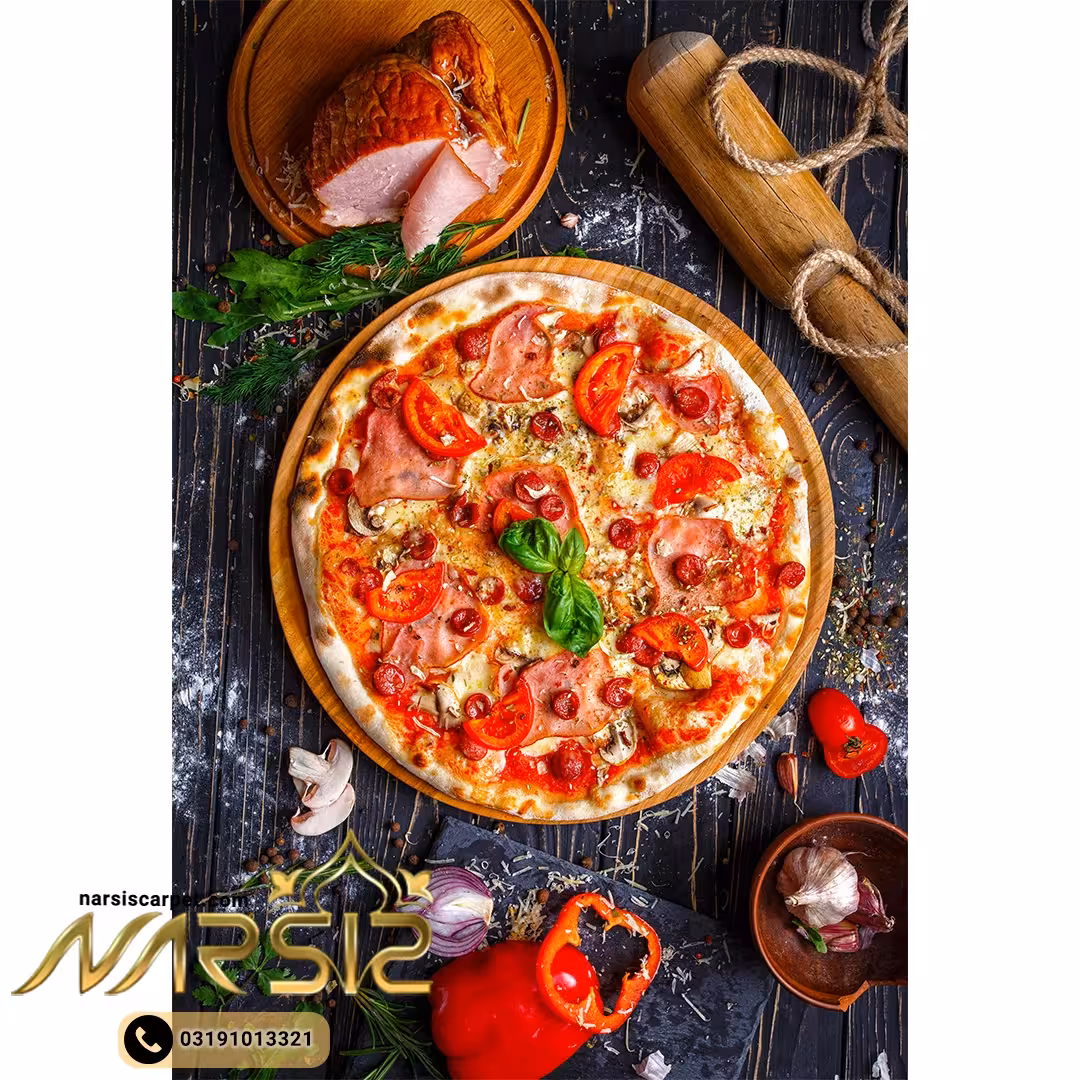 فرشینه آشپزخانه طرح پیتزا سبزیجات کد 7041