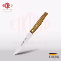 چاقوی استیک‌بر حرفه‌ای Eikaso | برند زولینگن (SolingenGermany) | ساخت آلمان | تیغه فولادی ضدزنگ 12 سانتی‌متری | طول کلی 24 سانتی‌متر | دسته چوب زیتون طبیعی | طراحی ارگونومیک | مناسب برای برش استیک، گوشت و سبزیجات | مناسب برای آشپزخانه حرفه‌ای و قصابی
