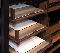 کشو ریلی شیشه ای داخل کمد رنگ موکا طرح ایتالین سایز 60 فانتونی کد J502