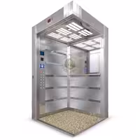 کابین آسانسور استیل نقره ای کد 10220