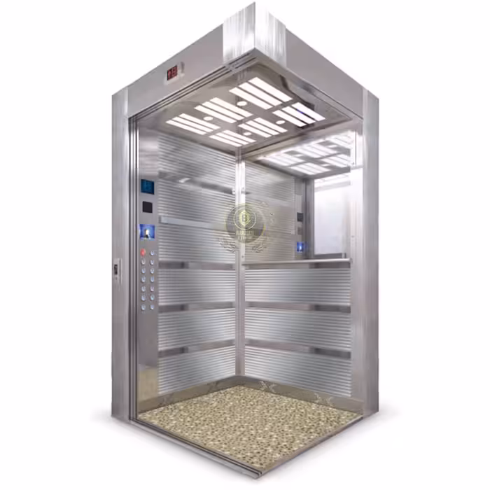 کابین آسانسور استیل نقره ای کد 10220