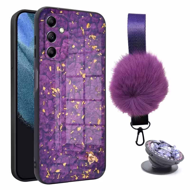 کاور مدل پام پام مناسب برای گوشی موبایل سامسونگ Galaxy A55 به همراه بند و پایه نگهدارنده | کالا مکس