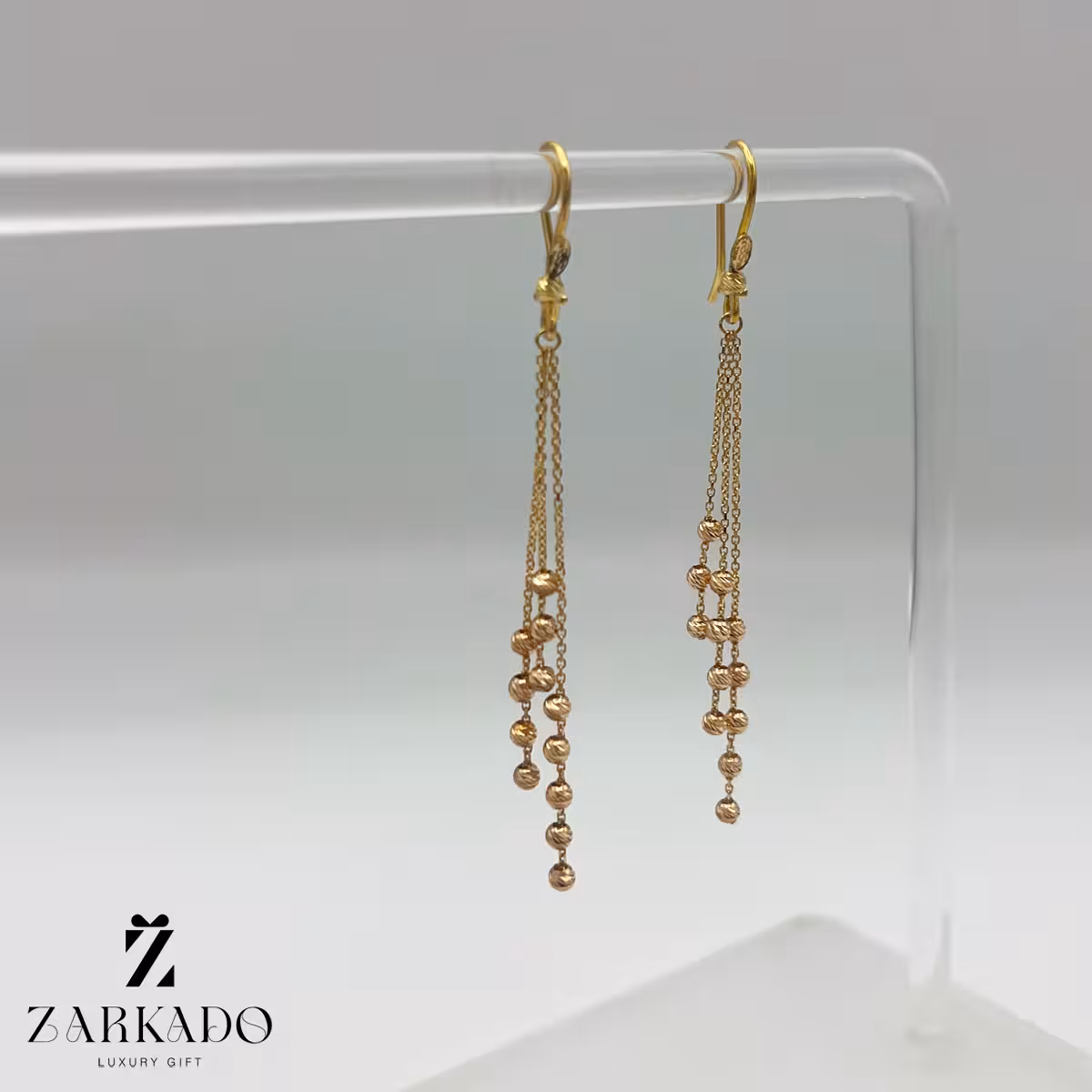 گوشواره آویز طلا گوری البرنادو رزگلد کد E19572