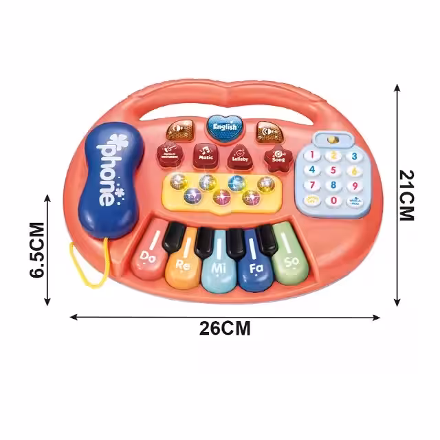 تلفن پیانو موزیکال چراغدار نوزاد