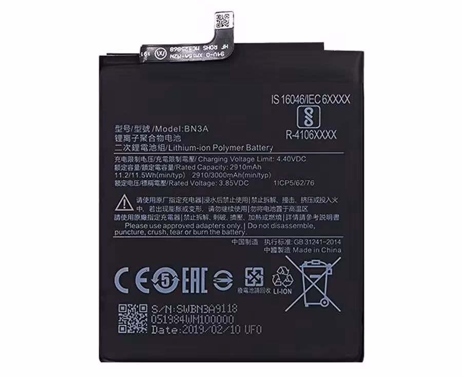 باتری موبایل شیائومی مدل BN3A ظرفیت 3000 میلی آمپر ساعت مناسب برای گوشی موبایل شیائومی Redmi Go