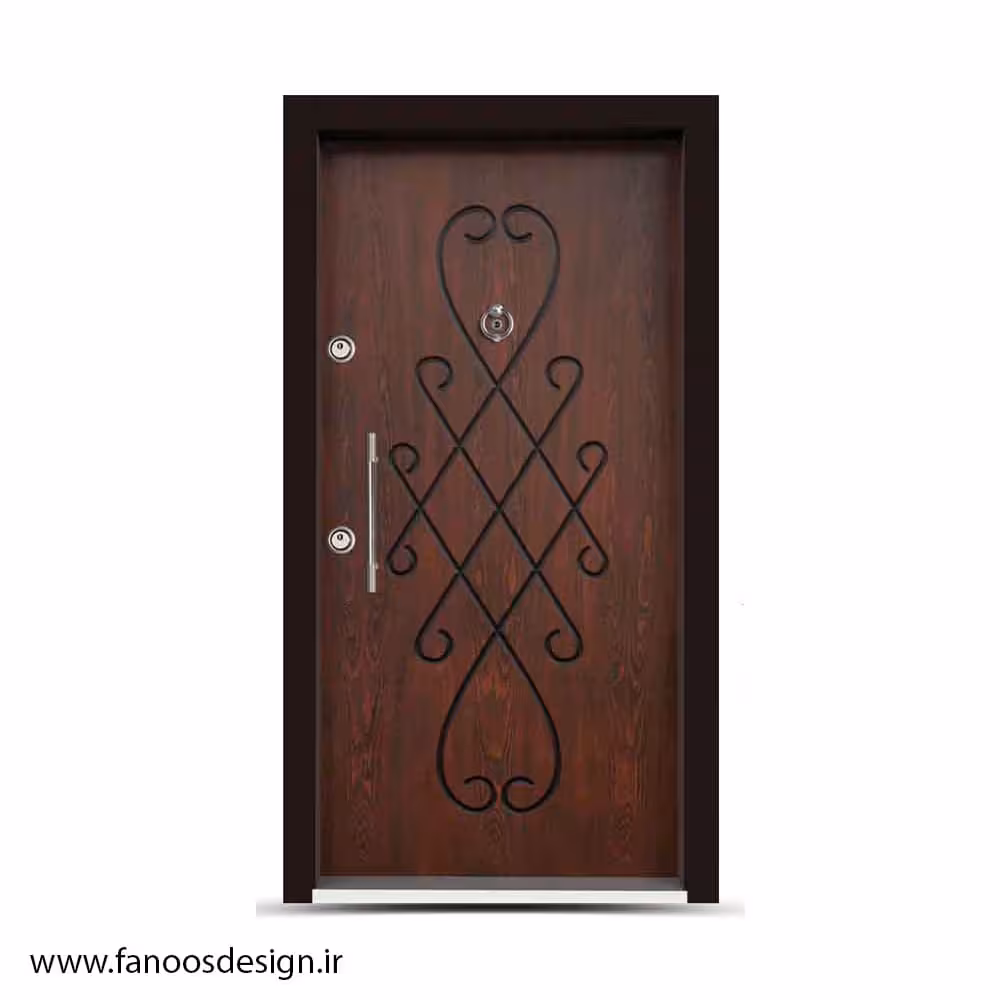 درب ضد سرقت لوکس با روکش چوب طبیعی کد 1441